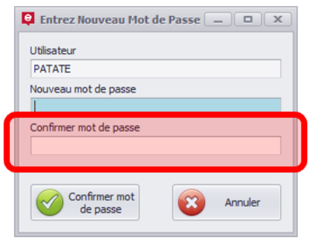 confirmer mot de passe